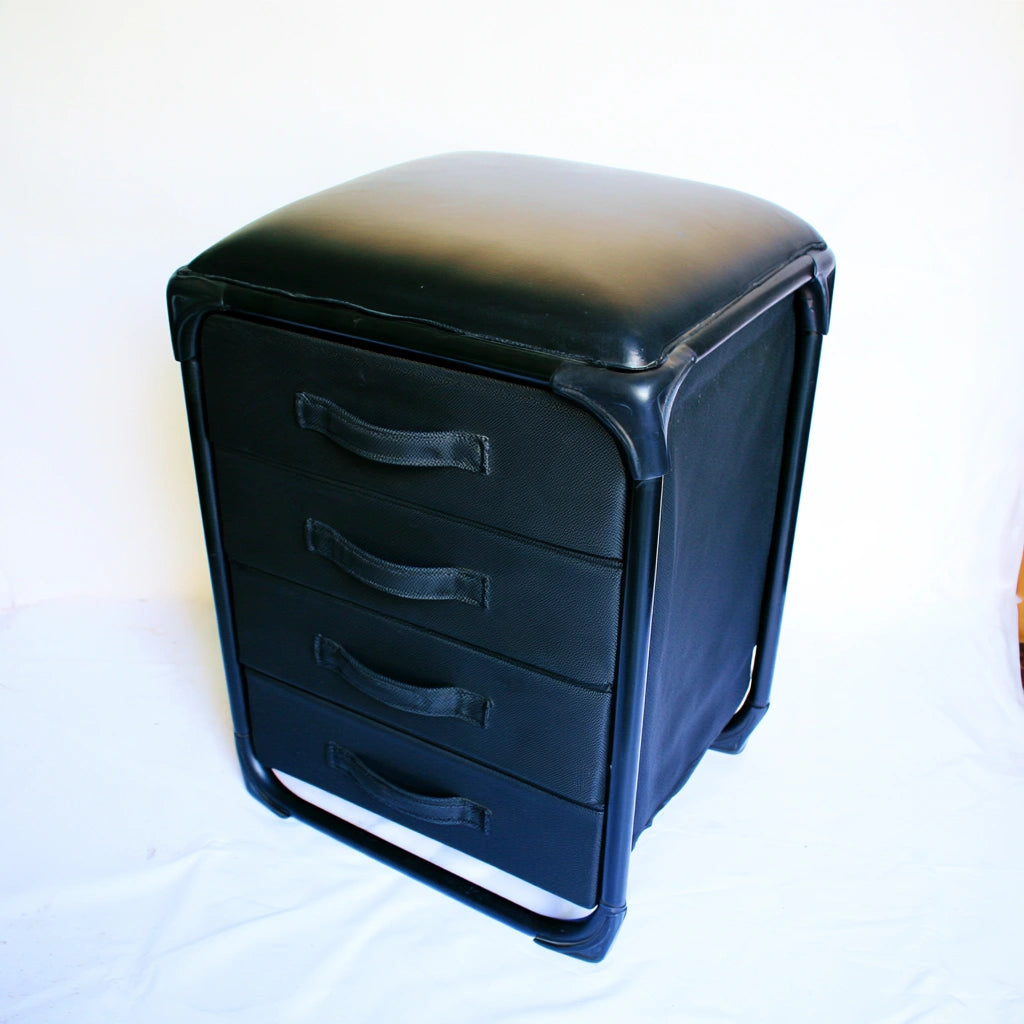 Bureau-organizer met stoffen bekleding, met vier lades, kleur zwart