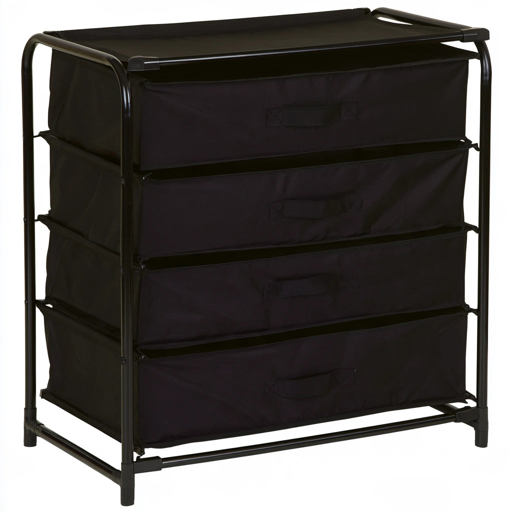 Bureau-organizer met stoffen bekleding, met vier lades, kleur zwart