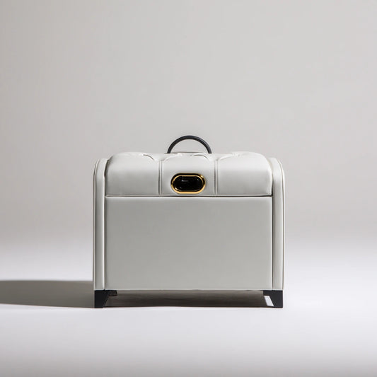 Opbergbank met kunstleren bekleding, kleur beige
