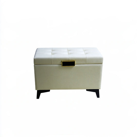 Opbergbank met kunstleren bekleding, kleur beige
