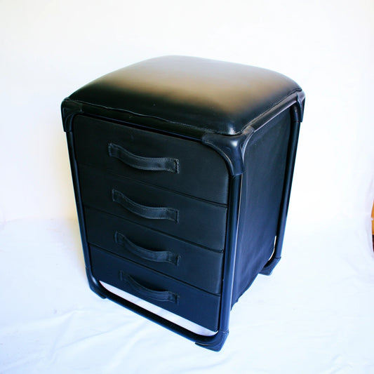 Bureau-organizer met stoffen bekleding, met vier lades, kleur zwart