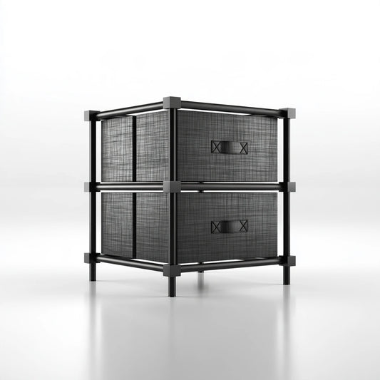 Bureau-organizer met stoffen bekleding, met vier lades, kleur zwart