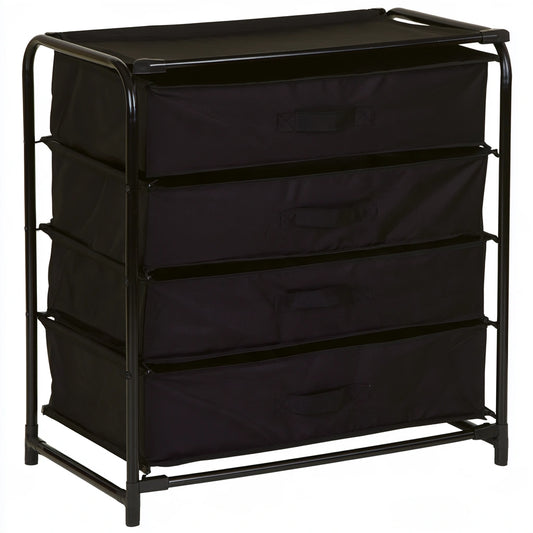 Bureau-organizer met stoffen bekleding, met vier lades, kleur zwart
