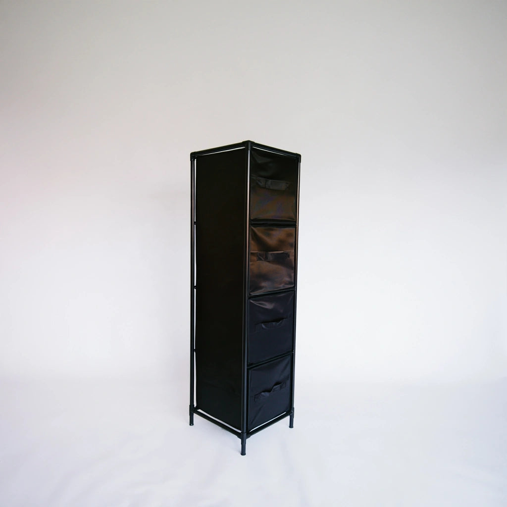 Bureau-organizer met stoffen bekleding, met vier lades, kleur zwart