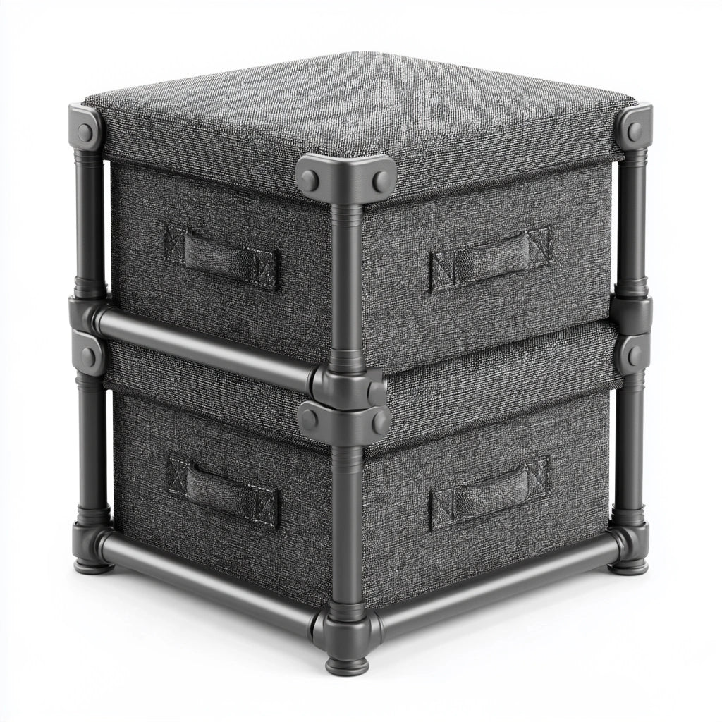 Bureau-organizer met stoffen bekleding, met vier lades, kleur zwart