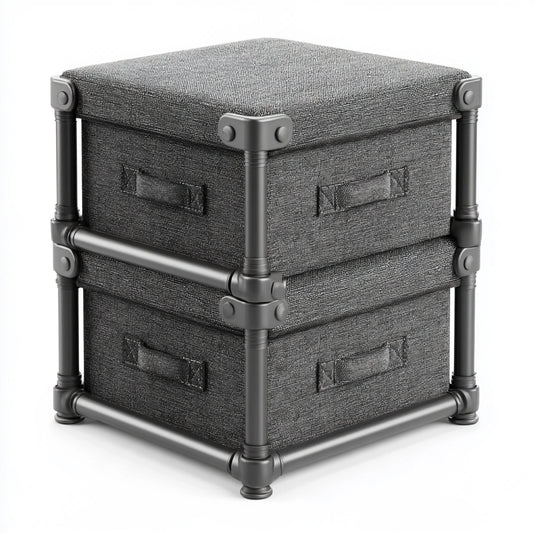 Bureau-organizer met stoffen bekleding, met vier lades, kleur zwart