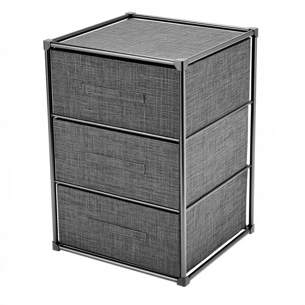 Bureau-organizer met stoffen bekleding, met vier lades, kleur zwart