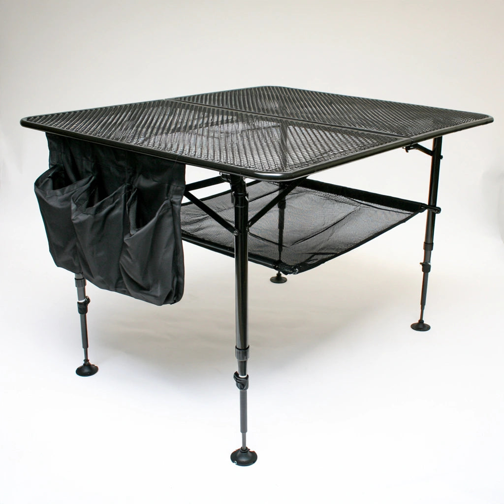 Multifunctionele tafel met ademende netbekleding, inklapbaar, kleur zwart