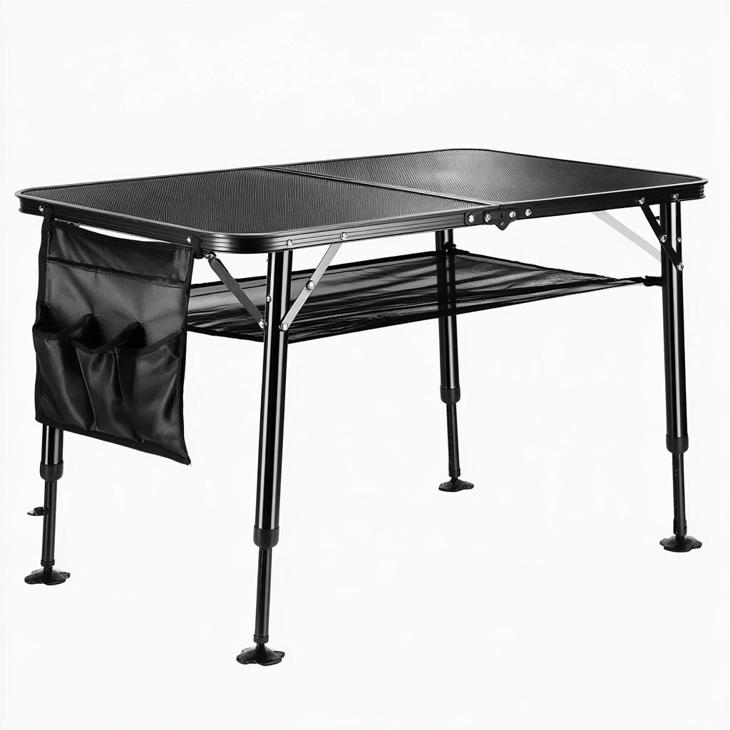 Multifunctionele tafel met ademende netbekleding, inklapbaar, kleur zwart