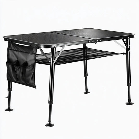 Multifunctionele tafel met ademende netbekleding, inklapbaar, kleur zwart